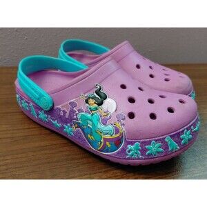 Crocs Disney Princess Jasmine Classic Clogs Lavender/Teal Kids Size C13
